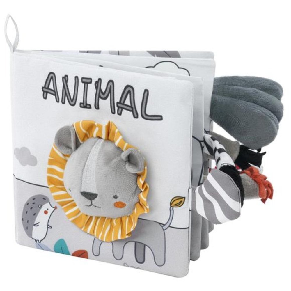 Cloth Books, 3D Touch Feel High Contrast Cloth Book, Baby Books Toys (Lion)